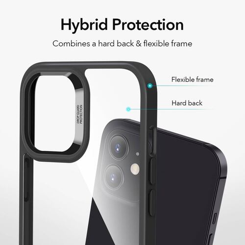 Funda ESR Hybrid case para iPhone 12 MINI - Transparente borde Negro 
