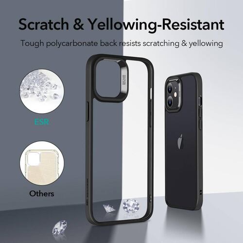 Funda ESR Hybrid case para iPhone 12 MINI - Transparente borde Negro 