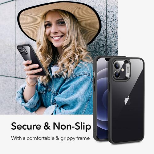 Funda ESR Hybrid case para iPhone 12 MINI - Transparente borde Negro 