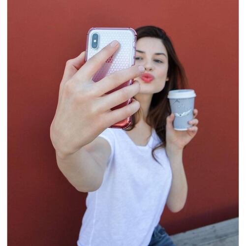 Funda BALLISTIC Jewel para iPhone X y Xs Rosa Tra protector uso rudo 