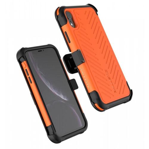 . Funda BALLISTIC TJ Maxx para iPhone XR - Naranja protector uso rudo con clip y mica 