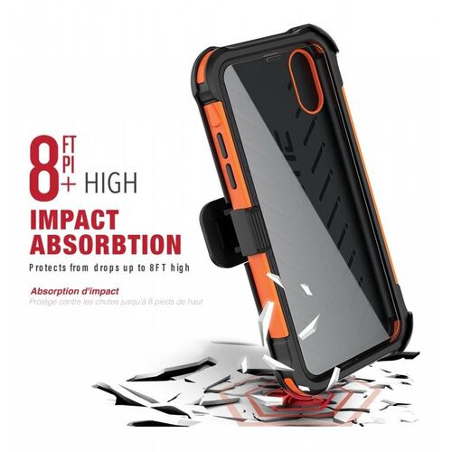 . Funda BALLISTIC TJ Maxx para iPhone XR - Naranja protector uso rudo con clip y mica 