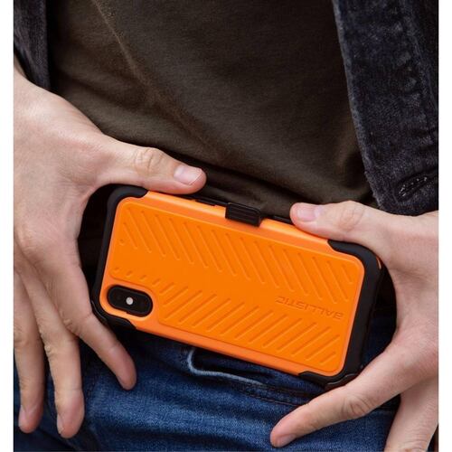 . Funda BALLISTIC TJ Maxx para iPhone XR - Naranja protector uso rudo con clip y mica 