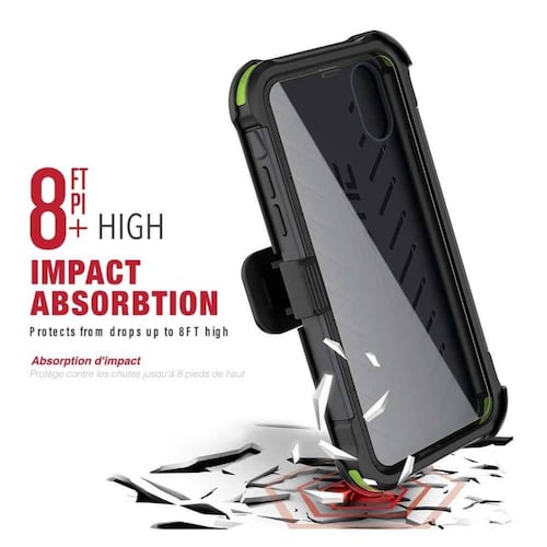 Funda BALLISTIC TJ Maxx para iPhone X y Xs - Negro protector uso rudo con clip y mica 