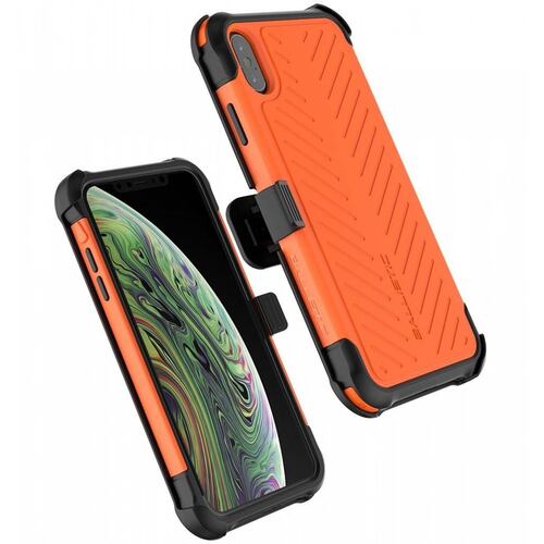 Funda BALLISTIC TJ Maxx para iPhone X y Xs - Naranja protector uso rudo con clip y mica 
