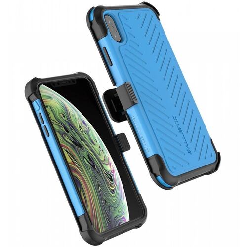 . Funda BALLISTIC TJ Maxx para iPhone Xs MAX - Azul protector uso rudo con clip y mica 