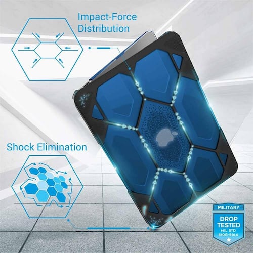 Funda IBENZER HexPact Apple MacBook PRO 13 Touchbar Az A2159 A1706 A1708 A1989  Azul Negro 