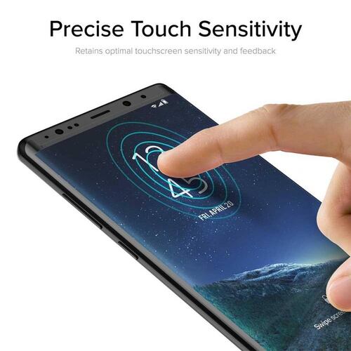 Mica Vidrio Templado AVIVO Samsung S9 Protectora de pantalla transparente borde negro 