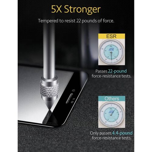 Mica Vidrio ESR Full 3D borde Negro para iPhone 8 PLUS y 7 PLUS Protectora de pantalla 