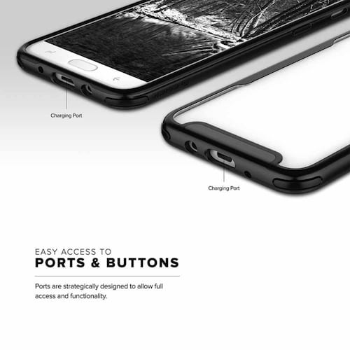 . Funda ZIZO Fuse para SAMSUNG J7 2018 Tra/Negro con mica de pantalla 