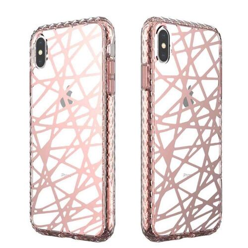 . Funda ARQ1 serie Mosaic para iPhone XS e iPhone X Transp Rosa 