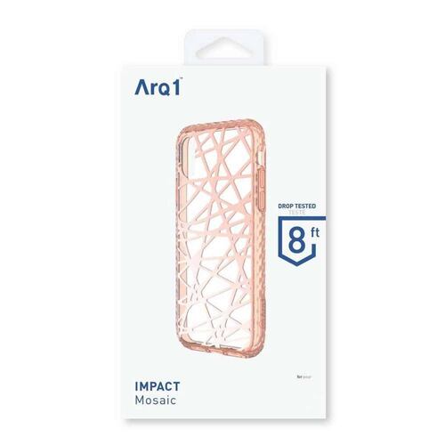 . Funda ARQ1 serie Mosaic para iPhone XS e iPhone X Transp Rosa 