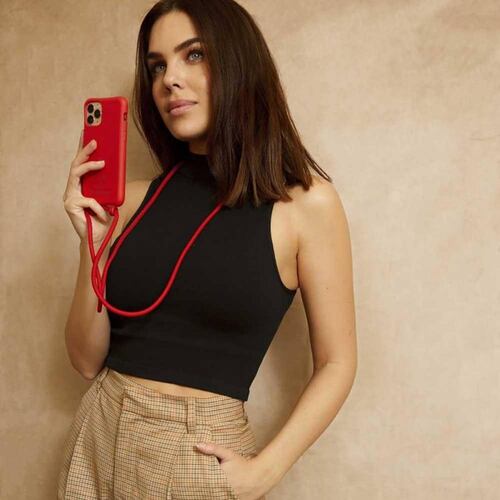 Funda MrsROPES para iPhone 12 y 12 PRO Roja Total Colgante 