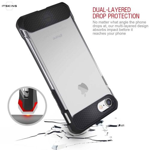 . Funda ITSKINS Spina para iPhone 8 PLUS y 7 PLUS Neg Transparente 
