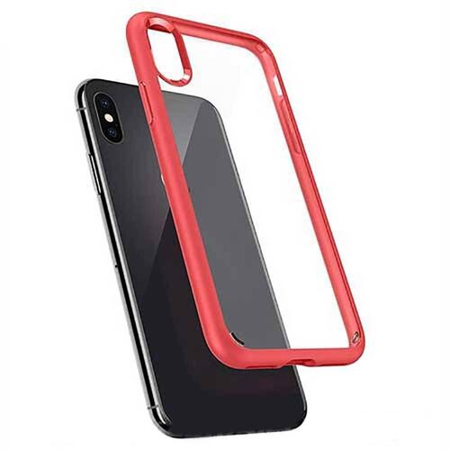 Funda SPIGEN para iPhone X y Xs Ultra Hybrid Transparente Rojo 