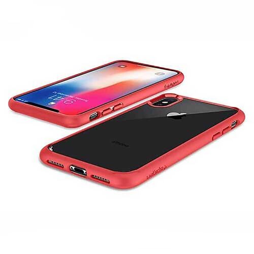 Funda SPIGEN para iPhone X y Xs Ultra Hybrid Transparente Rojo 