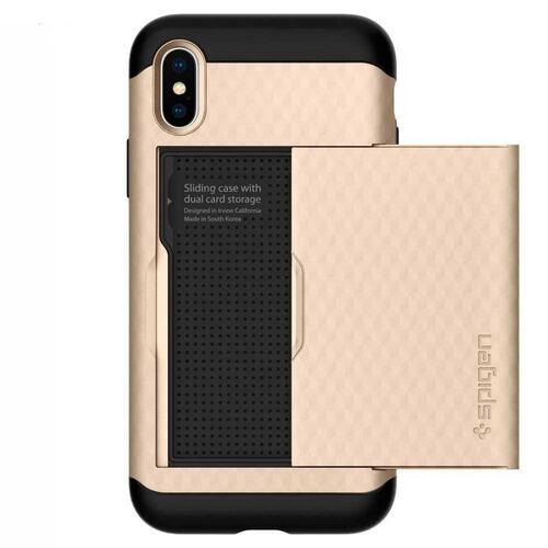 Funda SPIGEN para iPhone X y Xs Crystal Wallet Dorado 