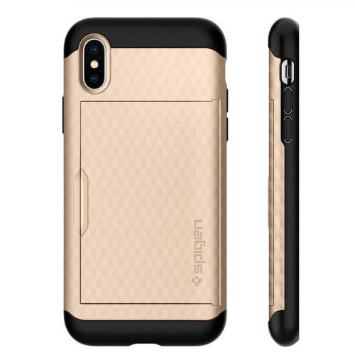 Funda SPIGEN para iPhone X y Xs Crystal Wallet Dorado 