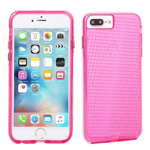 . Funda CASE MATE Tough rosa para iPhone 8 PLUS Translucido Dots 