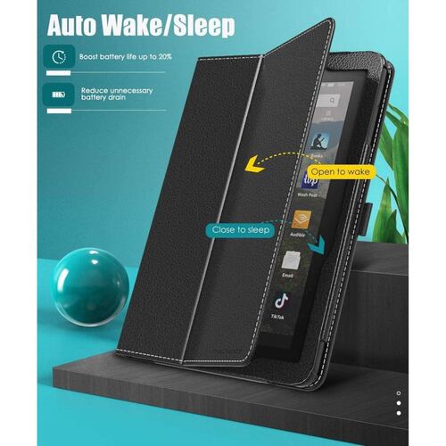 . Funda MOKO folio para Kindle Fire HD 8 (2020 10th gen) - Negra 