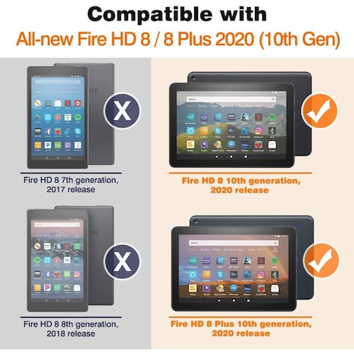 . Funda MOKO folio para Kindle Fire HD 8 (2020 10th gen) - Negra 