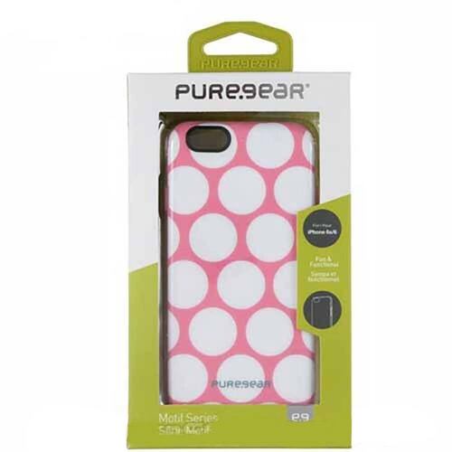 . Funda PUREGEAR Motif para iPhone 6 PLUS Rosa Puntos 
