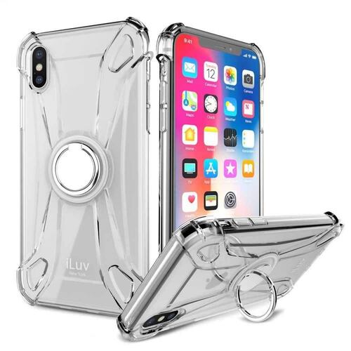 Funda ILUV Crystal Ring para iPhone X y Xs Transparente 
