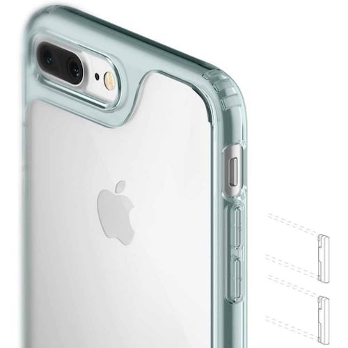 . Funda CASEOLOGY Waterfall para iPhone 8 PLUS y 7 PLUS Transparente Turquesa 