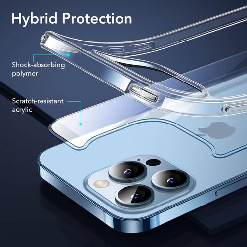 Funda ESR Hybrid case para iPhone 13 PRO MAX con 2 Micas Cristal Transparente 