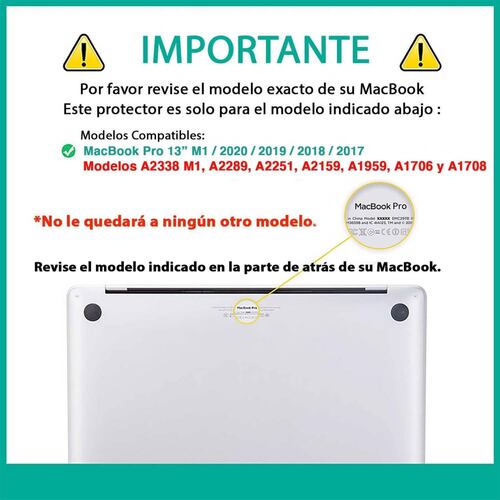 Funda TECHPROTECTUS para MacBook Pro 13 Negra release 2020 2019 2018 A2238 A2289 A2251 