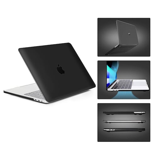 Funda TECHPROTECTUS para MacBook Pro 13 Negra release 2020 2019 2018 A2238 A2289 A2251 