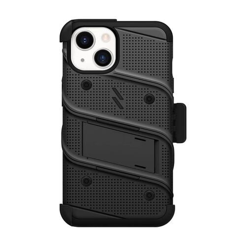 Funda ZIZO Bolt para iPhone 14 Negro con clip y mica de pantalla 
