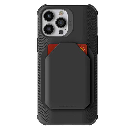 . Funda GHOSTEK Exec para iPhone 13 PRO MAX Negra con porta tarjetas 