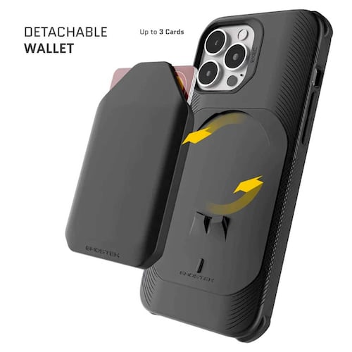. Funda GHOSTEK Exec para iPhone 13 PRO MAX Negra con porta tarjetas 