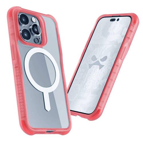 Funda GHOSTEK Covert para iPhone 14 PRO Rosa Transparente MagSafe 
