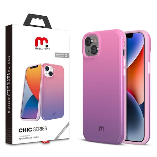 Funda MYBAT Chic para iPhone 14 diseño multi rosa violeta 