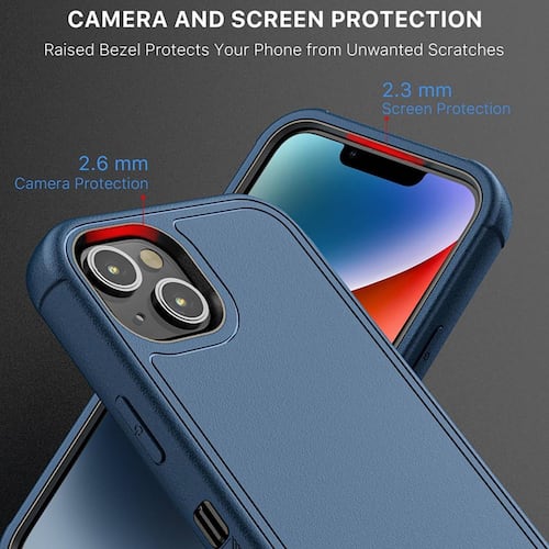 Funda MYBAT Maverick clip para iPhone 14 - Azul con mica 