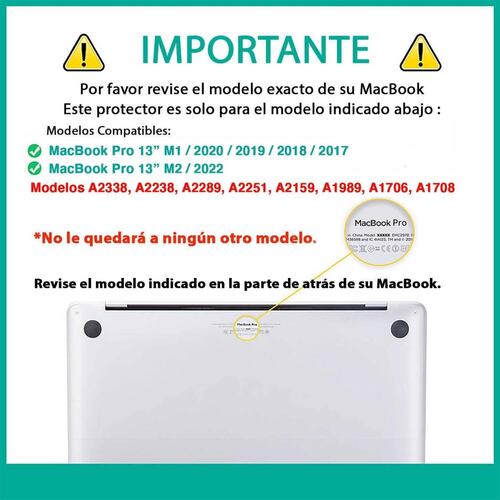 Funda MYBAT para MacBook Pro 13 M1 M2 Translucida release 2022 2020 2019 2018 A2338 A2238 A2289 A2251 