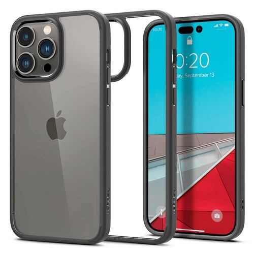 Funda SPIGEN Crystal Hybrid para iPhone 14 PLUS Transp Negro Mate .