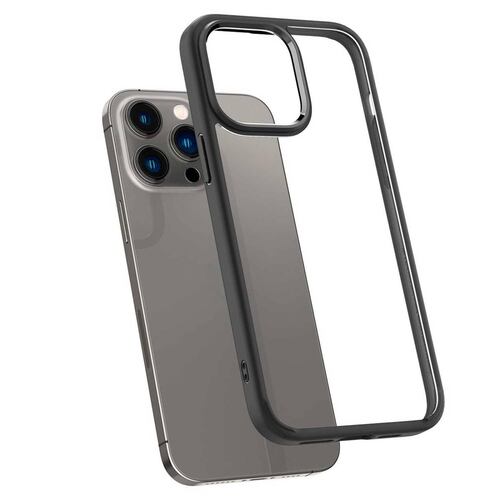 Funda SPIGEN Crystal Hybrid para iPhone 14 PLUS Transp Negro Mate .