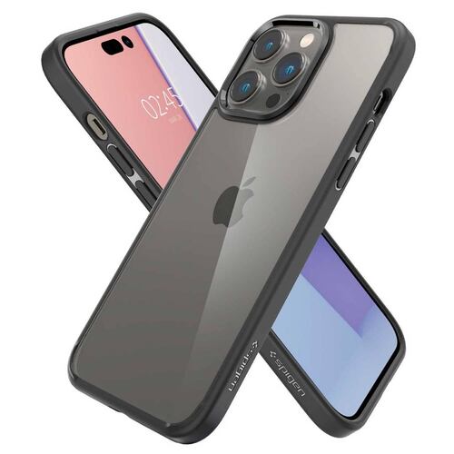 Funda SPIGEN Crystal Hybrid para iPhone 14 PLUS Transp Negro Mate .