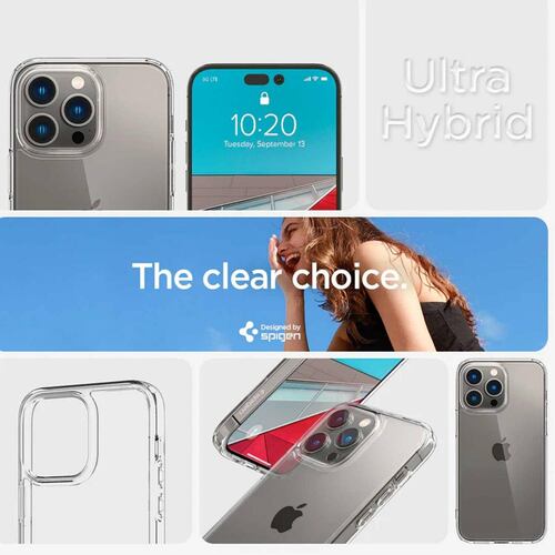Funda SPIGEN Crystal Hybrid para iPhone 14 PRO Transparente 