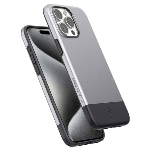 Funda SPIGEN Style Armor MagFit para iPhone 15 PRO MAX Gris 