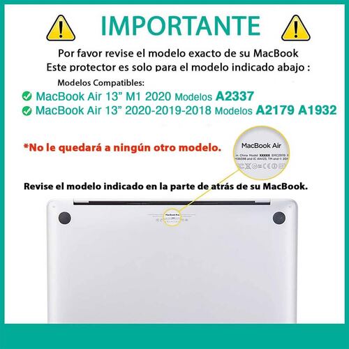 Funda TEKKU HC para MacBook Air 13 Gris A2337 M1 A2179 A1932 uso rudo 