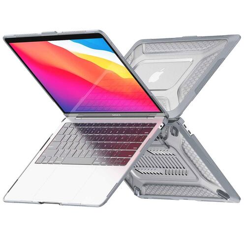 Funda TEKKU HC para MacBook Air 13 Gris A2337 M1 A2179 A1932 uso rudo 