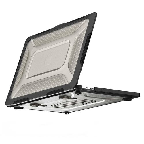 Funda TEKKU HC para MacBook Pro 13 M1 M2  uso rudo Negra A2338 A2238 A2289 A2251 A2159 A1989 A1706 A1708 .