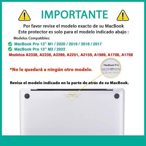 Funda TEKKU HC para MacBook Pro 13 M1 M2  uso rudo Negra A2338 A2238 A2289 A2251 A2159 A1989 A1706 A1708 .