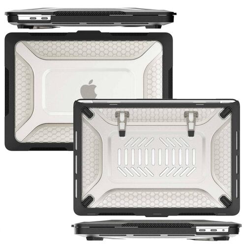 Funda TEKKU HC para MacBook Pro 13 M1 M2  uso rudo Negra A2338 A2238 A2289 A2251 A2159 A1989 A1706 A1708 .