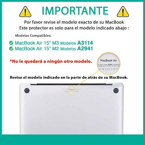Funda TEKKU HC para MacBook Air 15 Azul A2941 A3114 uso rudo .
