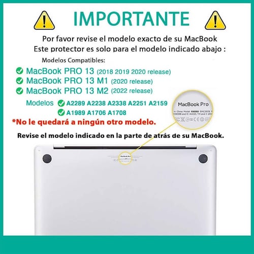 Funda TEKKU ST para MacBook PRO 13 M1 M2 Azul uso rudo A2289 A2251 A2159 A1989 A1706 A1708 